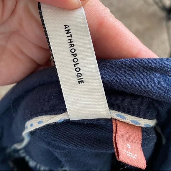 Anthropologie Pilcro The Romy Oversized Button Down Navy Western Aztec Top, Sm - Picture 14 of 16